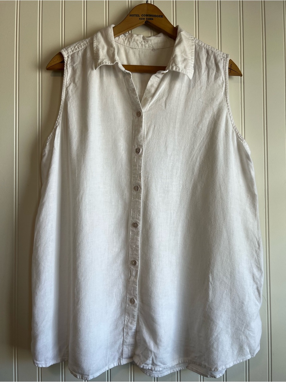 Sleeveless White Button-Front Linen Blend Top kohls Women XL - Picture 1 of 8